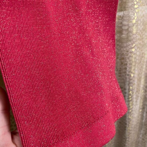 Free People Happiness Runs Lurex Sweetheart Crop Tank Pink Glitter Lovestruck - Picture 3 of 8